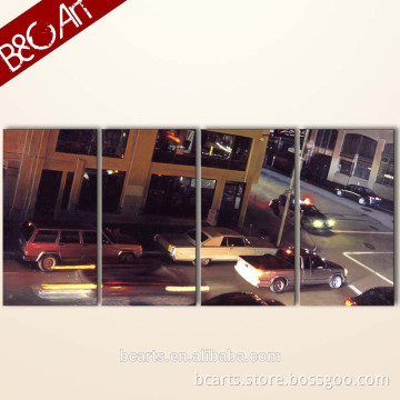2015 popular group modern cityscape painting of car in street from picture tio print